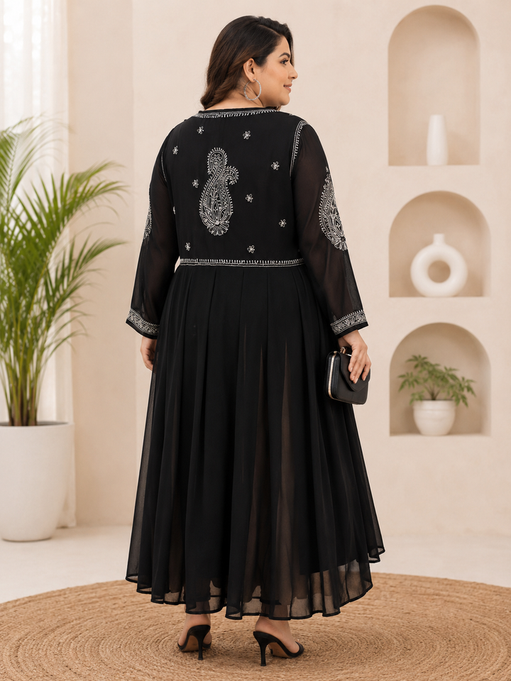 Black Georgette Chikankari kurta