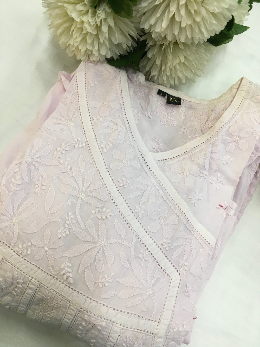 Light Lavender cotton anarkali kurta