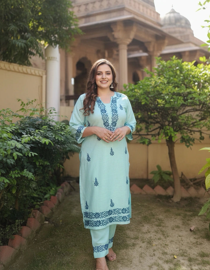 Sky Blue Co-ord Set -Custom Made