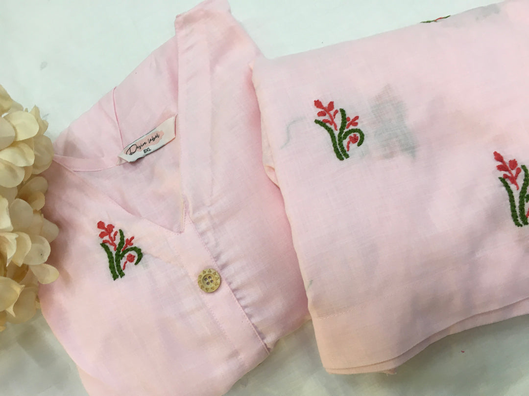 Peach linen cotton Co-ord set