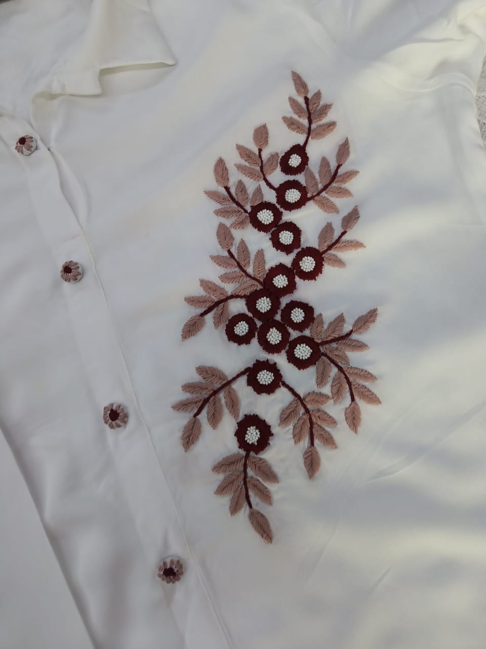 White rayon Chikankari short kurta