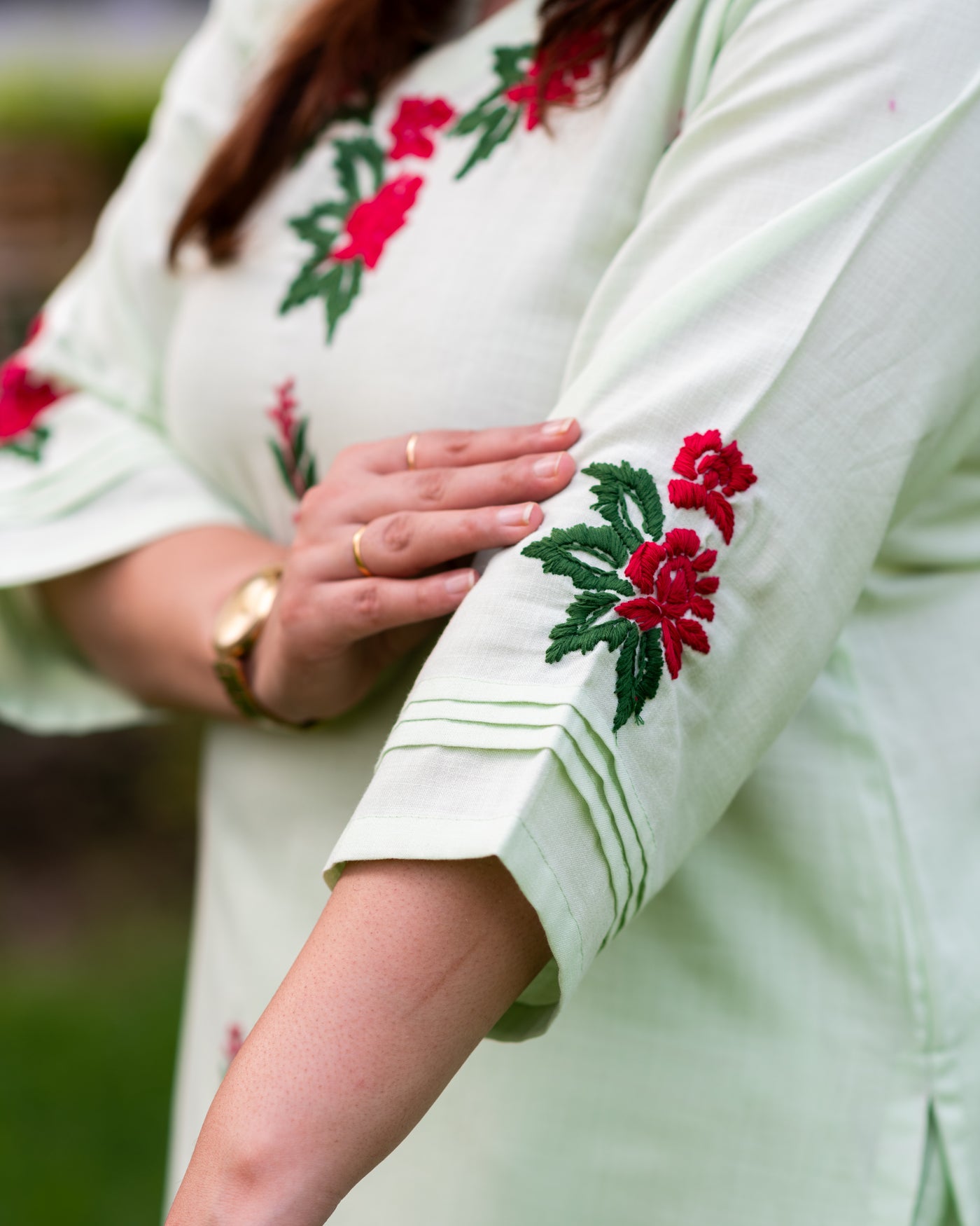 Pista Green Chikankari Co-Ord Set -Custom Made