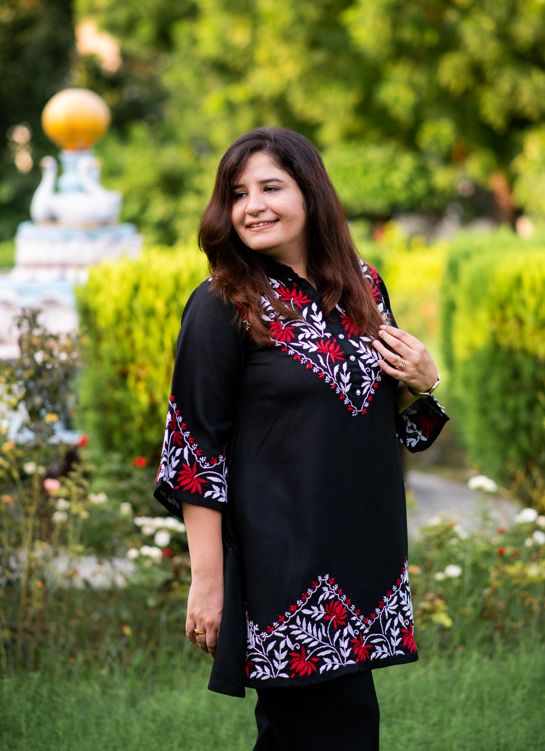 Linen Black Chikankari Co-Ord Set