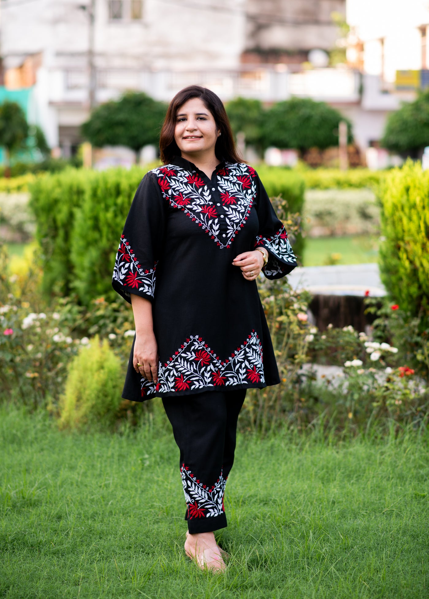 Black Chikankari Co-Ord Set -Custom Made