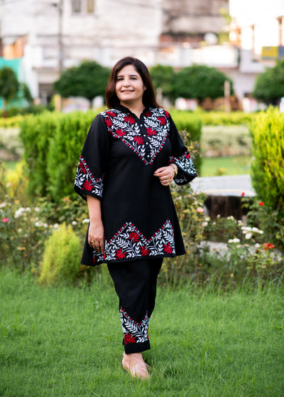 Black Chikankari Co-Ord Set -Custom Made