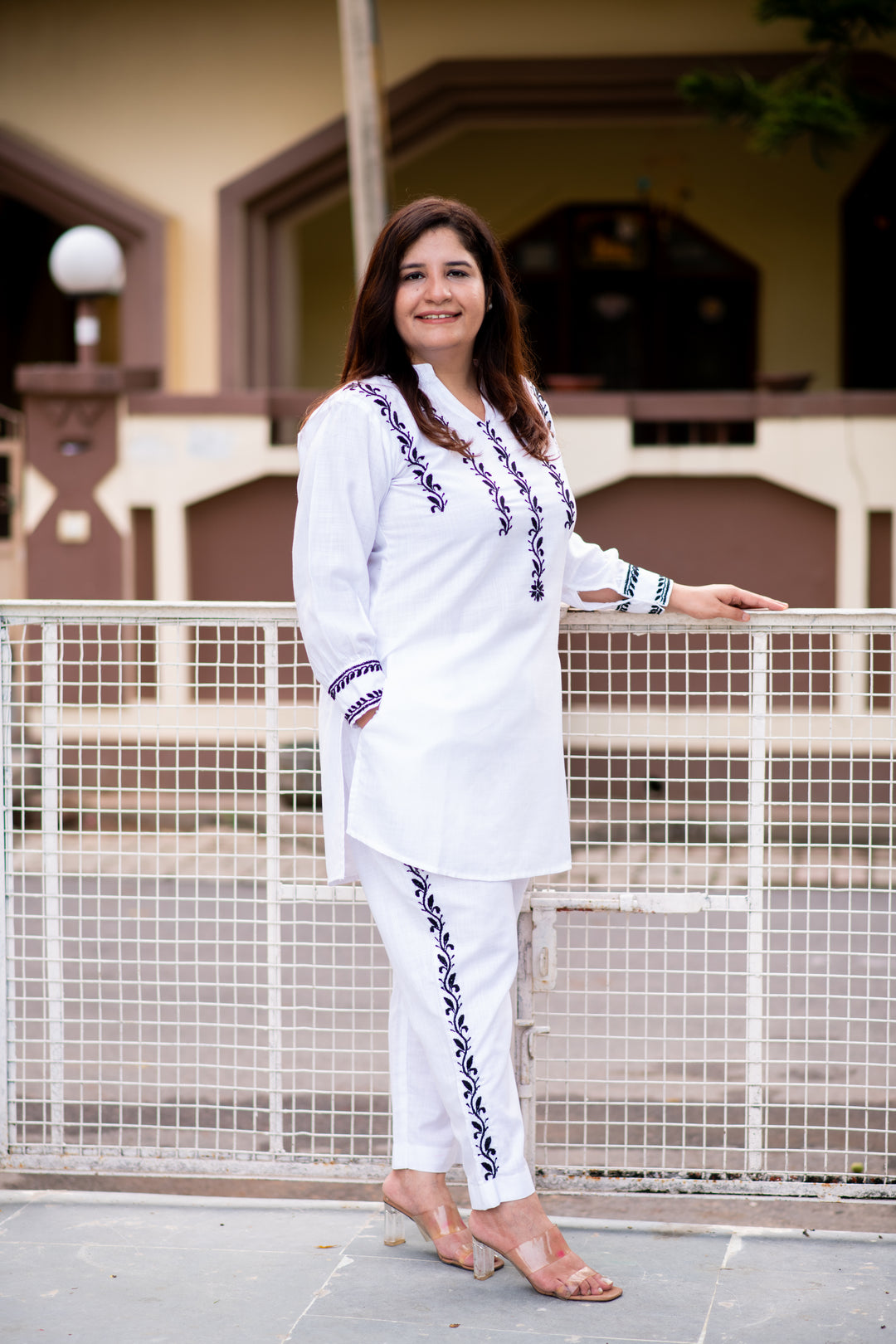 White Chikankari Co-Ord Set