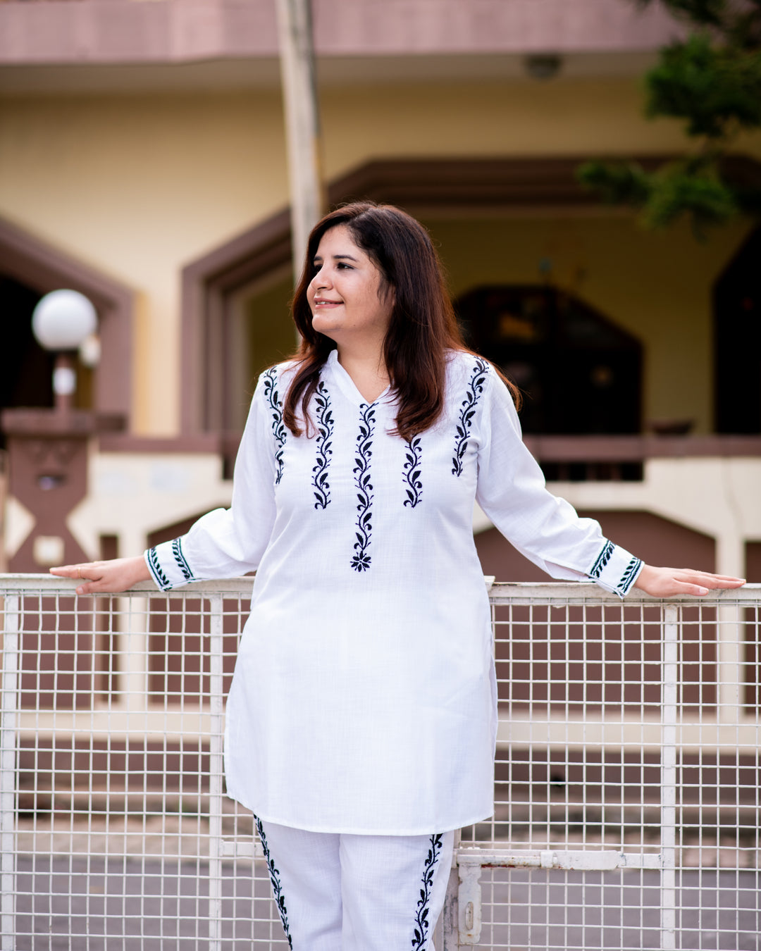 White Chikankari Co-Ord Set