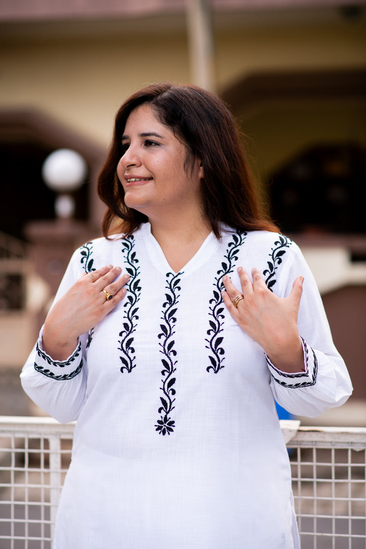 White Chikankari Co-Ord Set