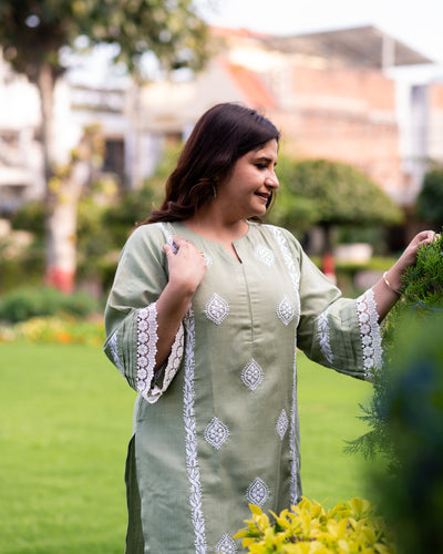 Light Green Chikankari Co-Ord Set