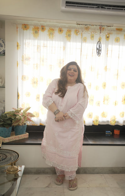 Light Pink Chikankari Co-Ord set