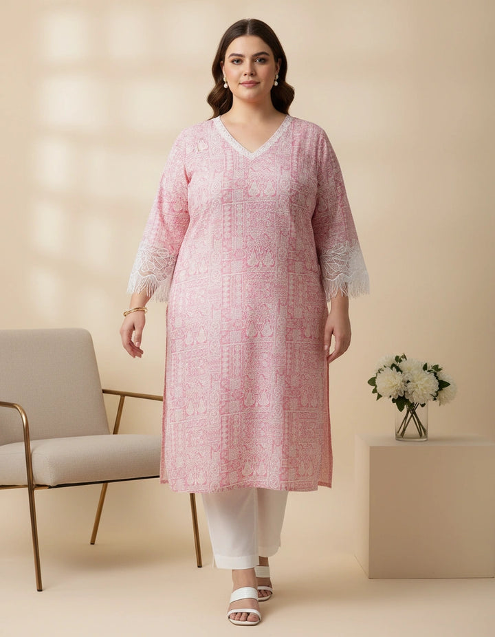 Pink Printed Cotton Co-ord Set