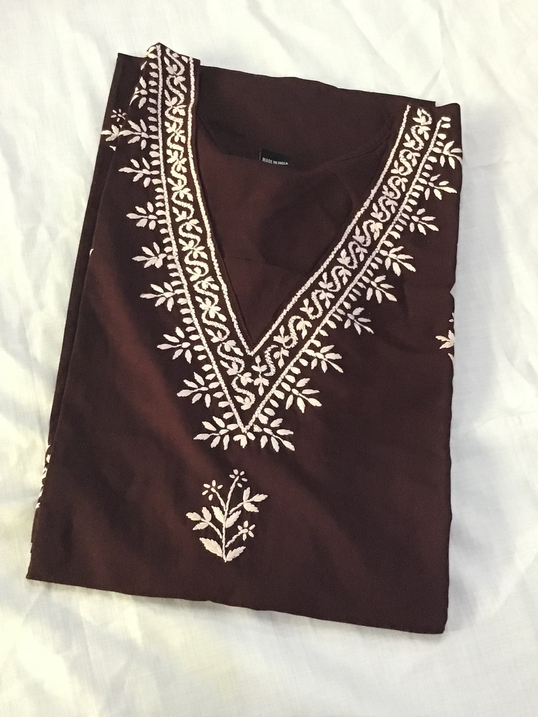 Brown rayon Chikankari Kurta