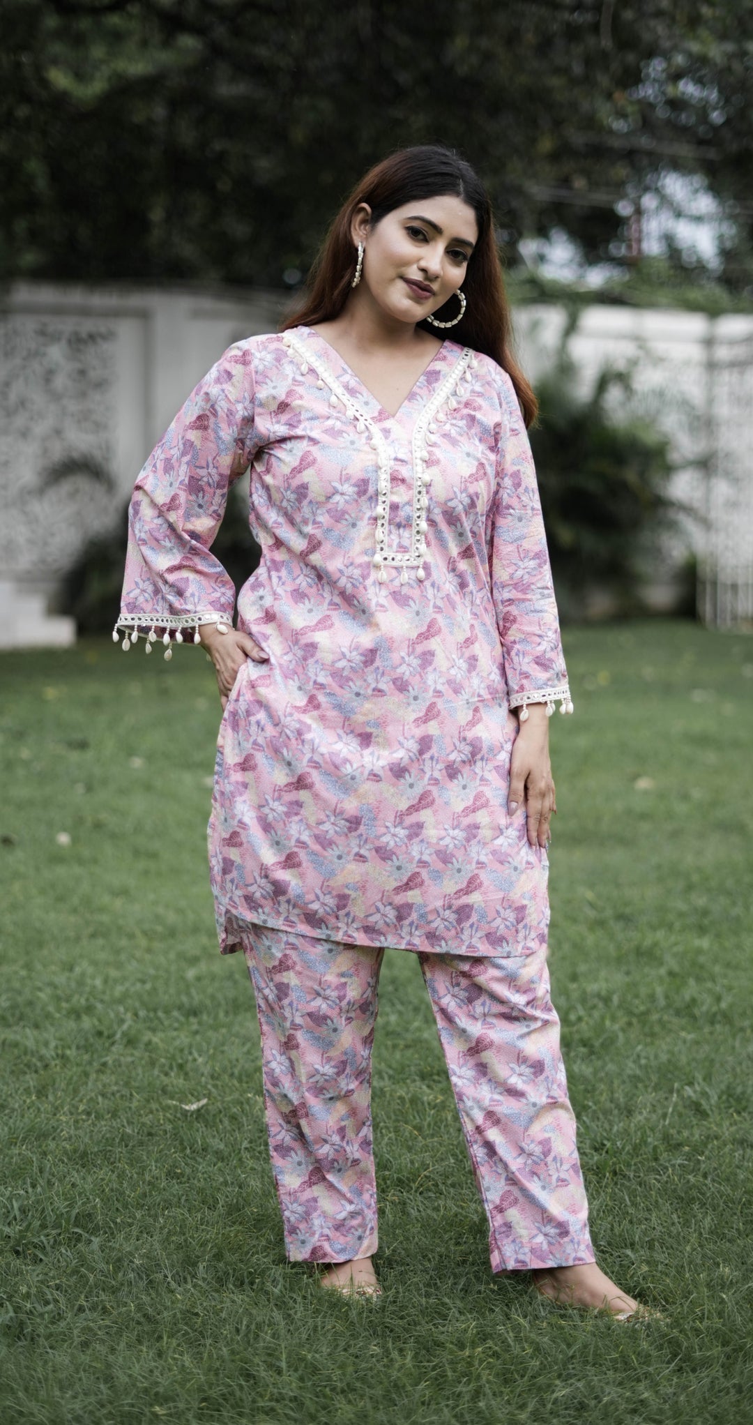 Multi Printed Modal Cotton Kurta With Pant Set -Custom Made