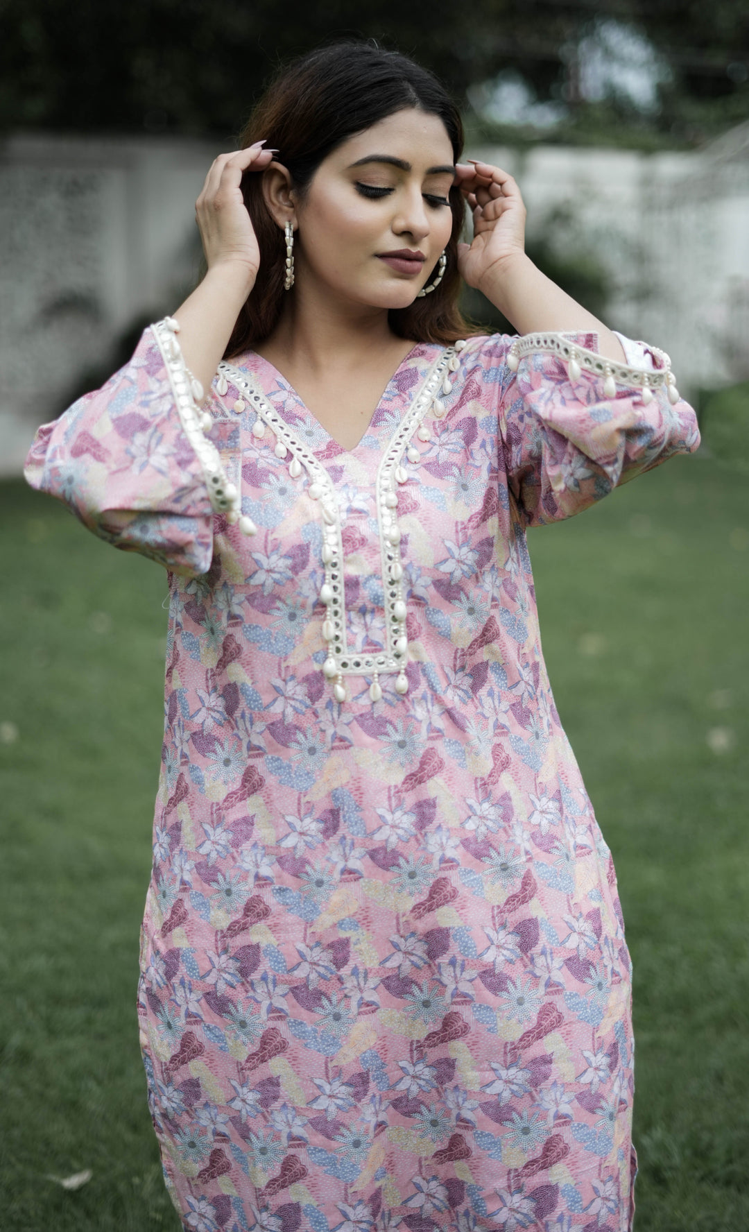 Multi Printed Modal Cotton Kurta With Pant Set -Custom Made