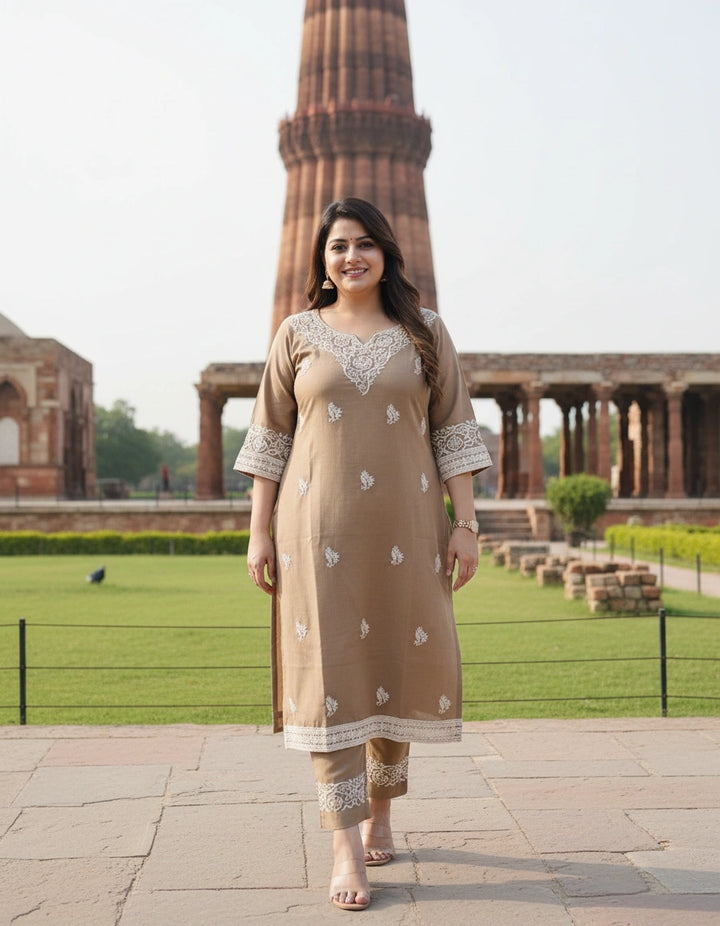 Light Brown Co-ord Set -Custom Made
