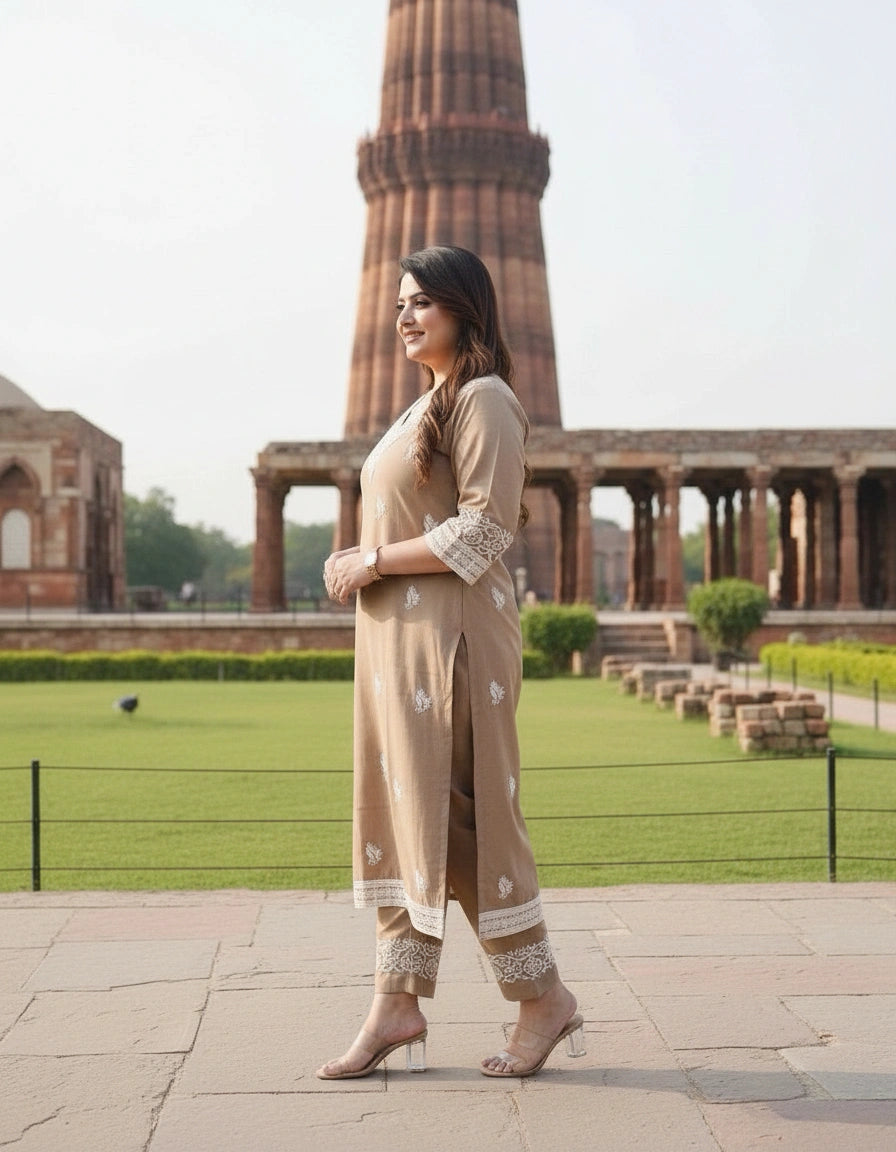 Light Brown Co-ord Set -Custom Made