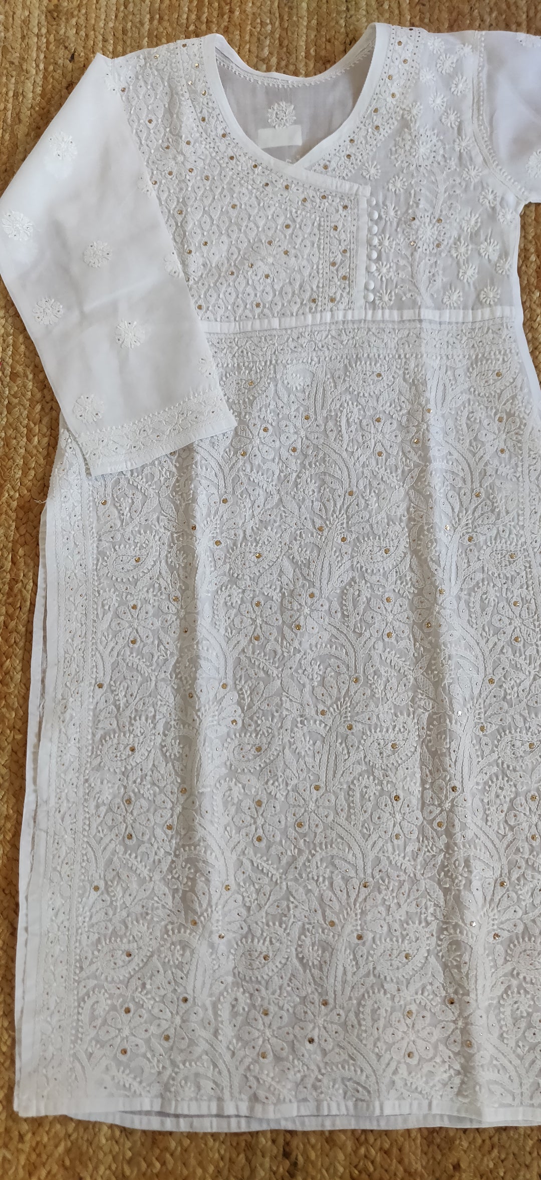 White Cotton Chikankari kurta