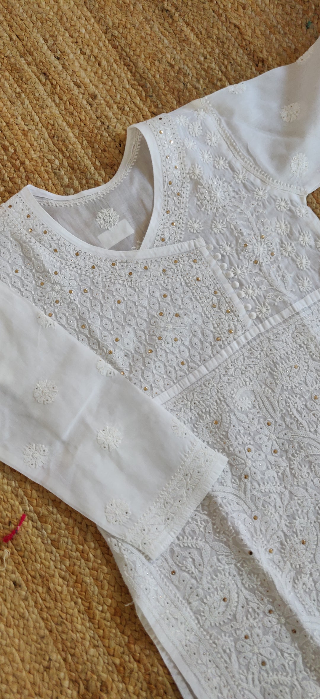 White Cotton Chikankari kurta