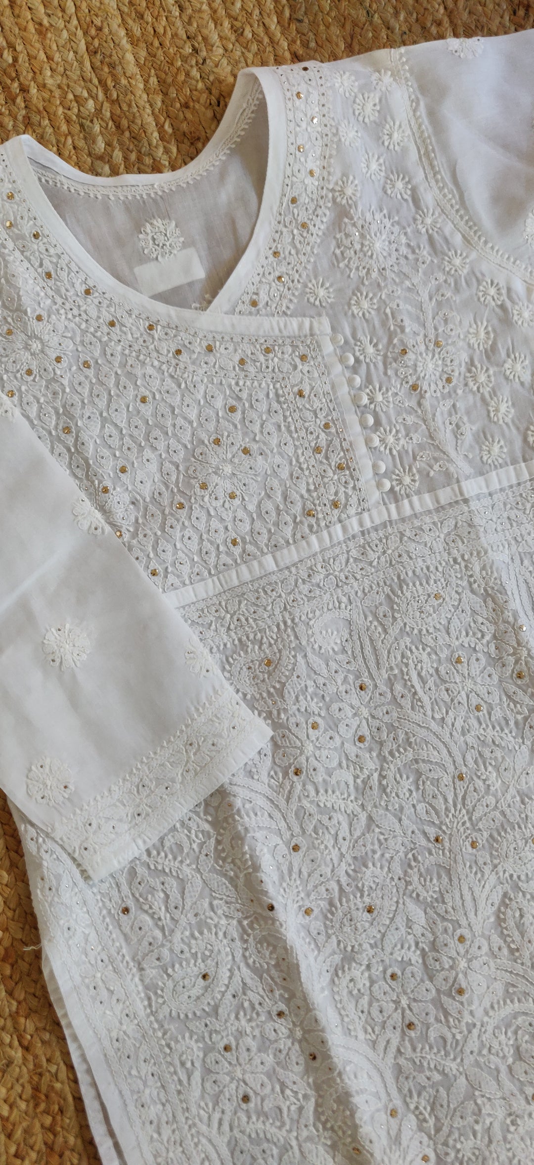 White Cotton Chikankari kurta