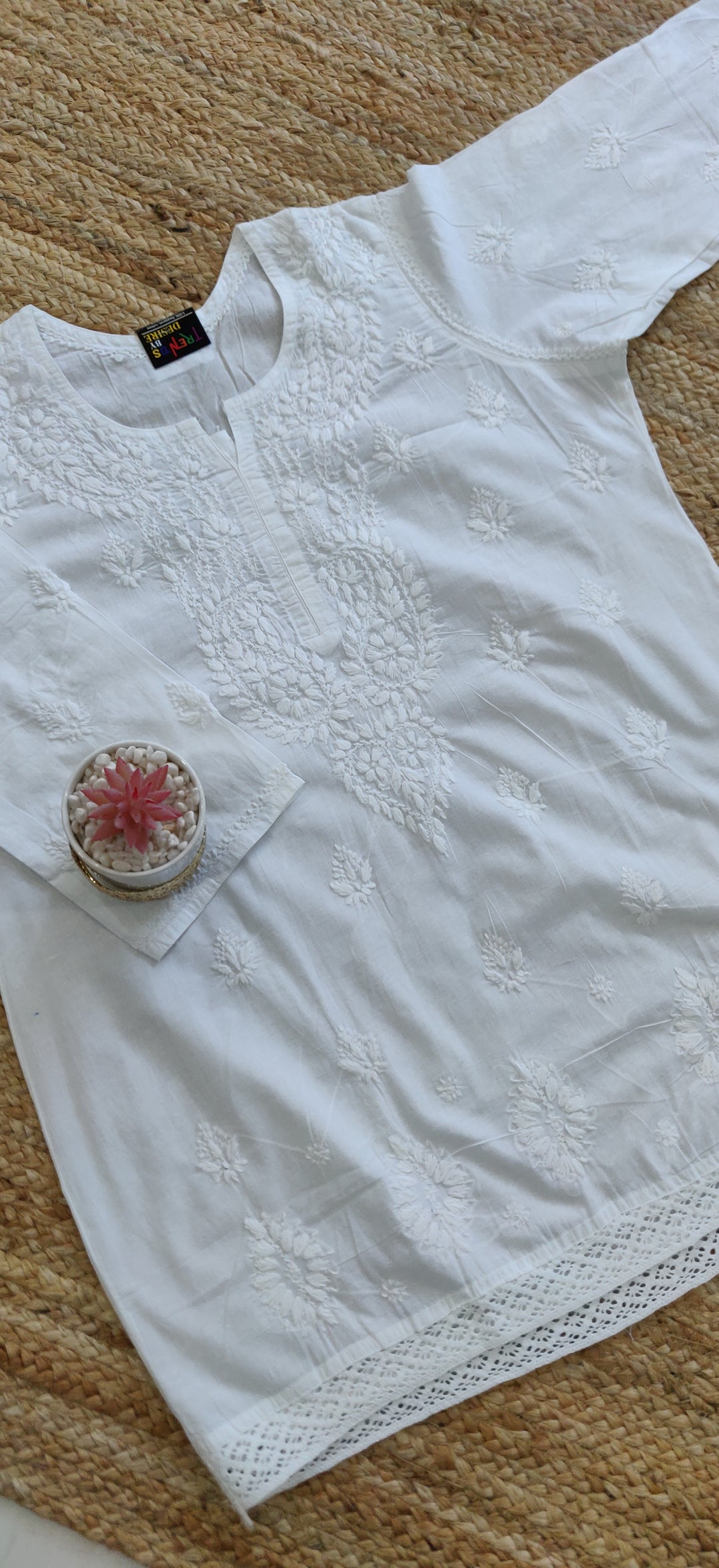 White Cotton kurta Short kurta