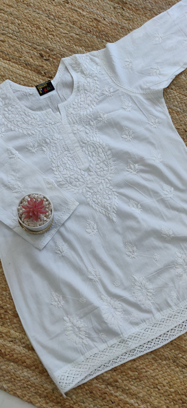 White Cotton kurta Short kurta