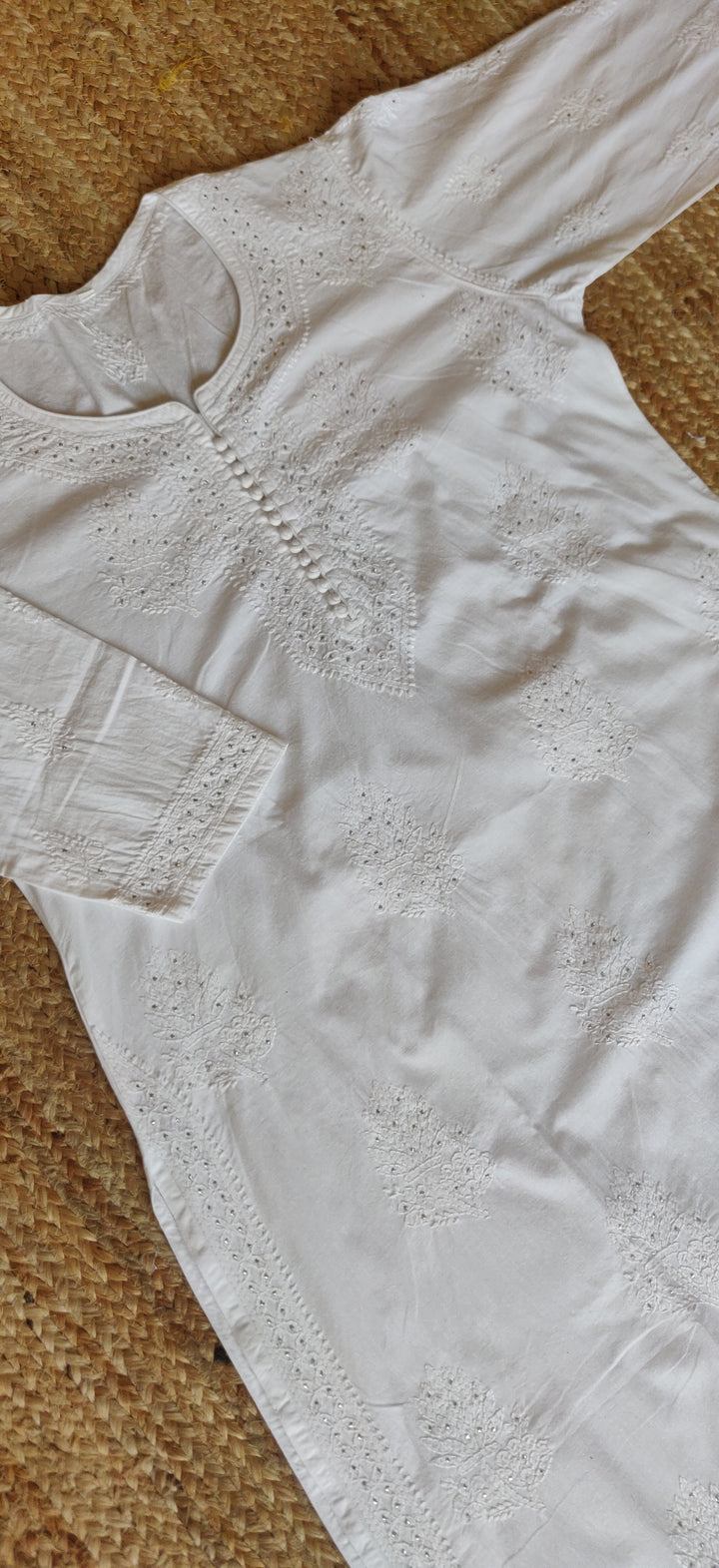 White Cotton Chikankari kurta