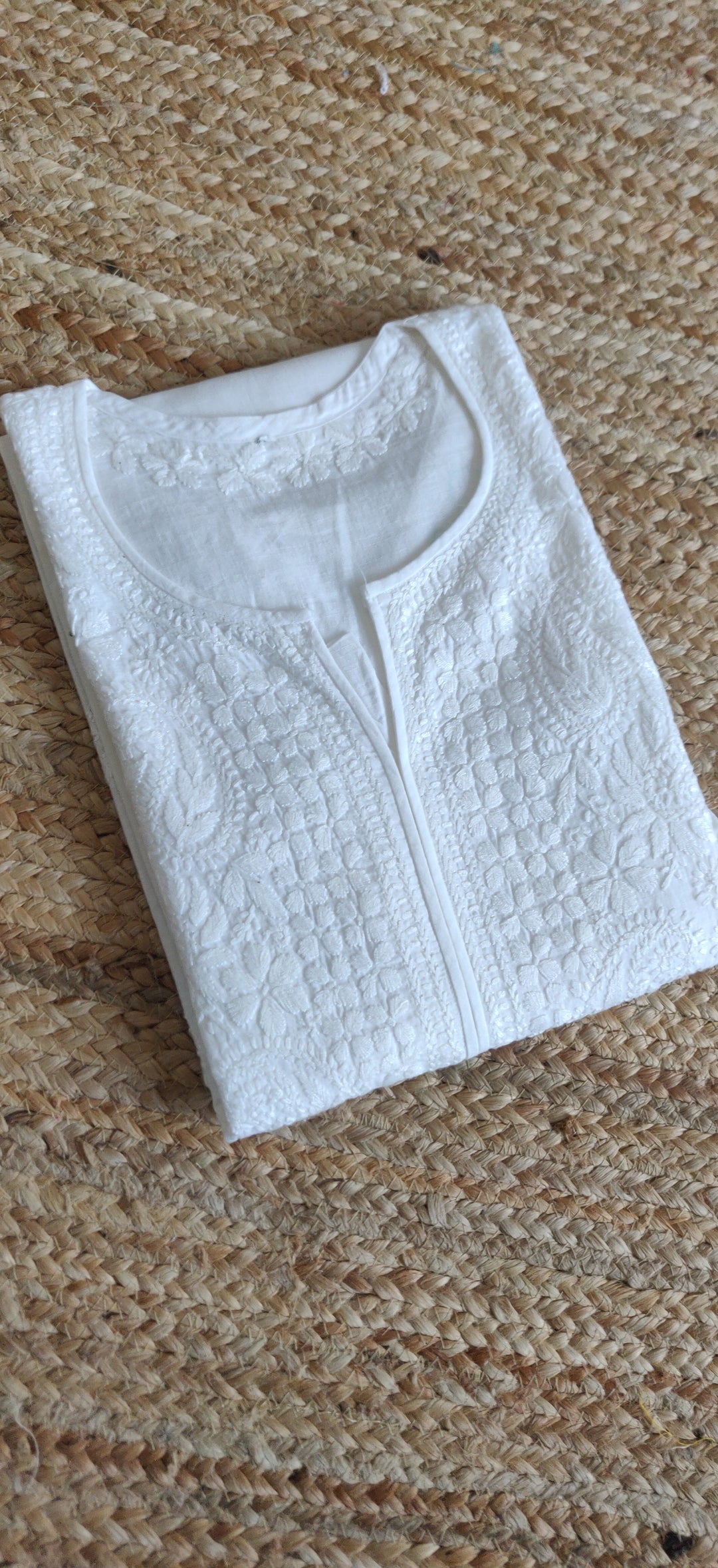 Red Cotton Chikankari Kurta