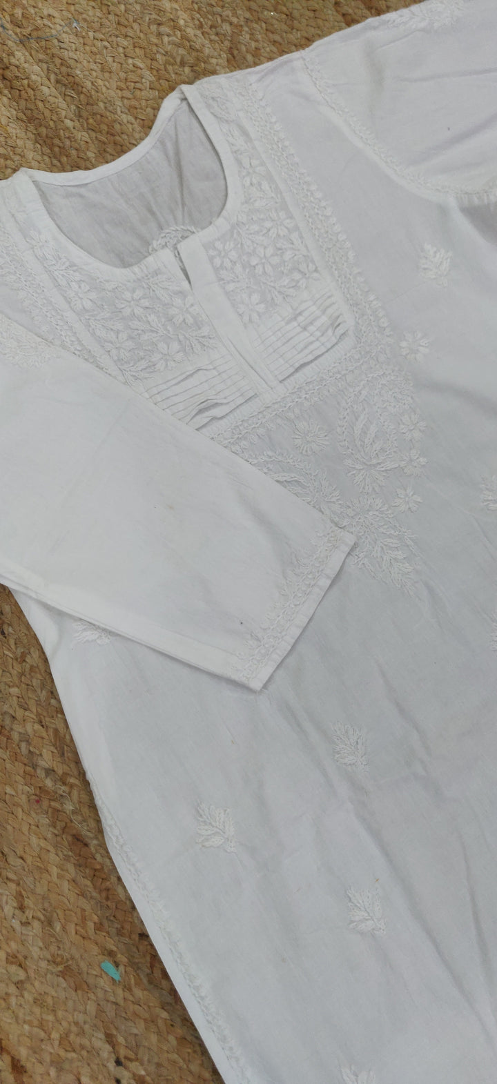 White Cotton Chikankari kurta