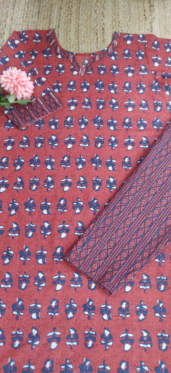Maroon Printed Cotton Set