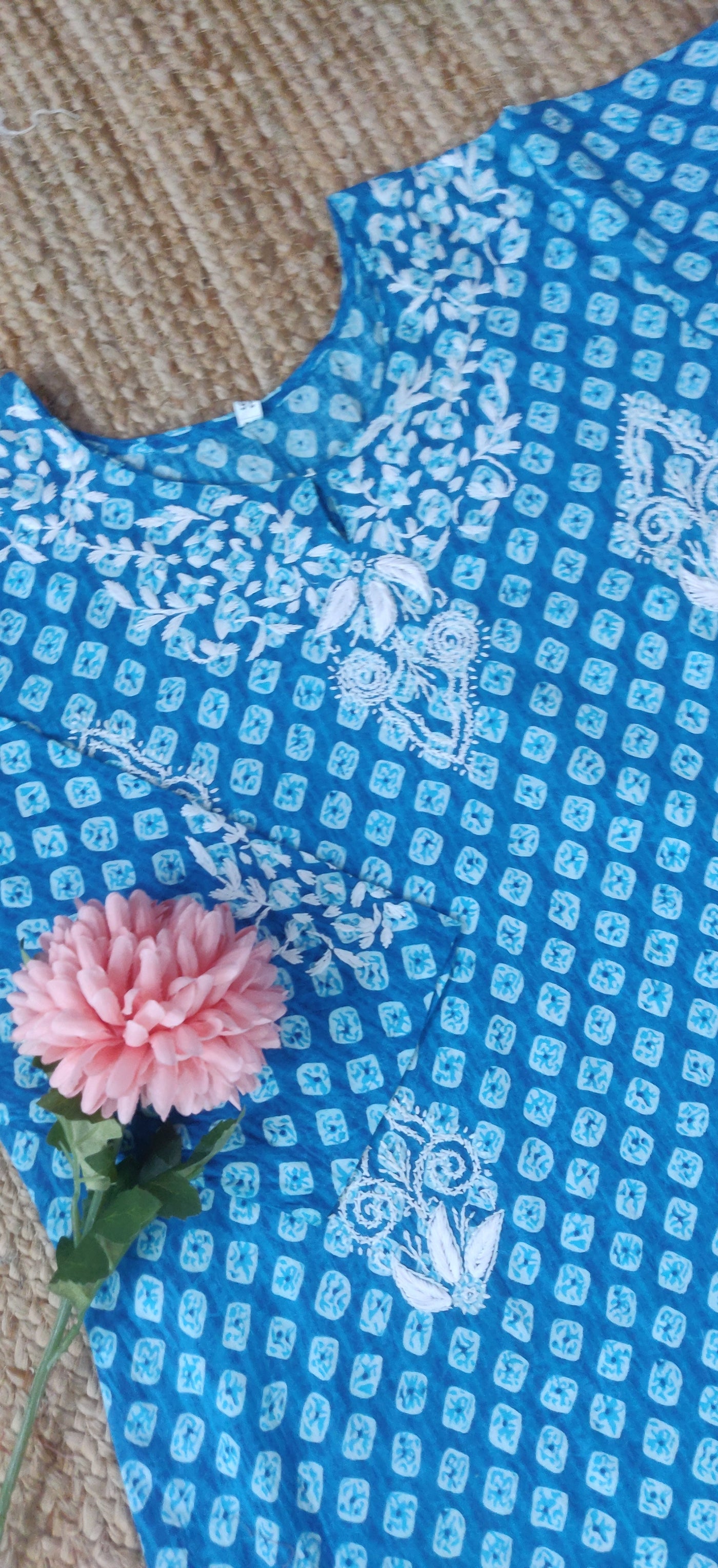 Sky Blue Cotton Chikankari Kurta