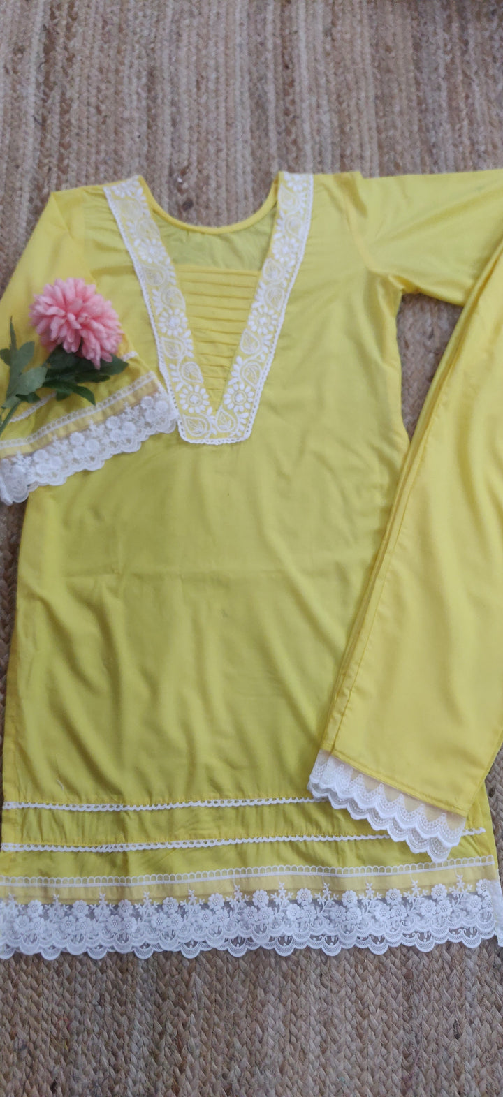 Yellow Modal Chikankari CO-ORD Set