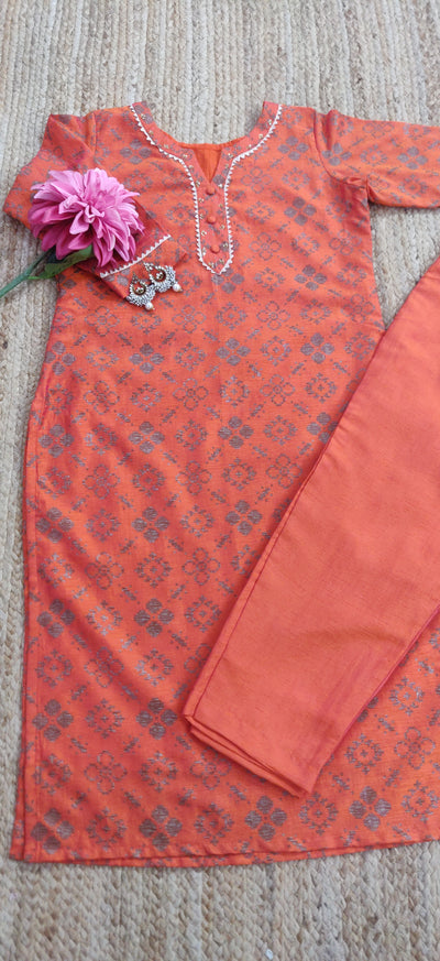 Orange Silk Set