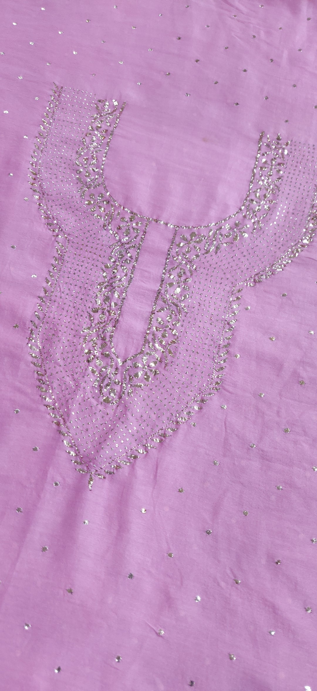 Pink Chanderi Chikankari Kurta Dupatta fabric