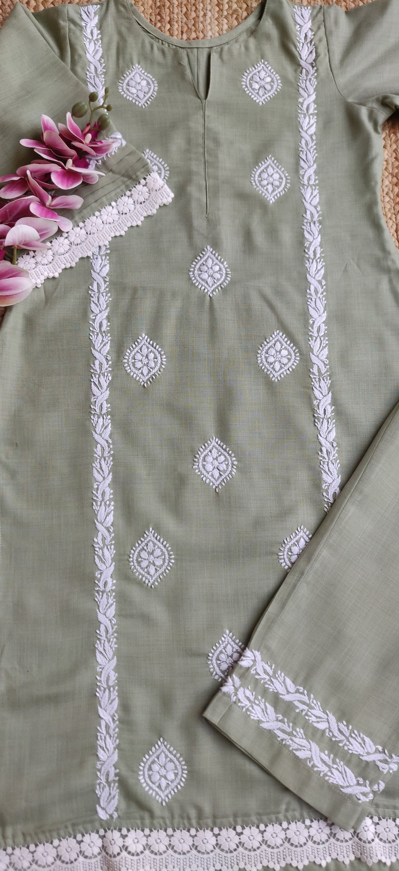 Light Green Chikankari Co-Ord Set