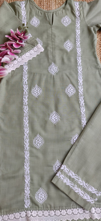 Light Green Chikankari Co-Ord Set