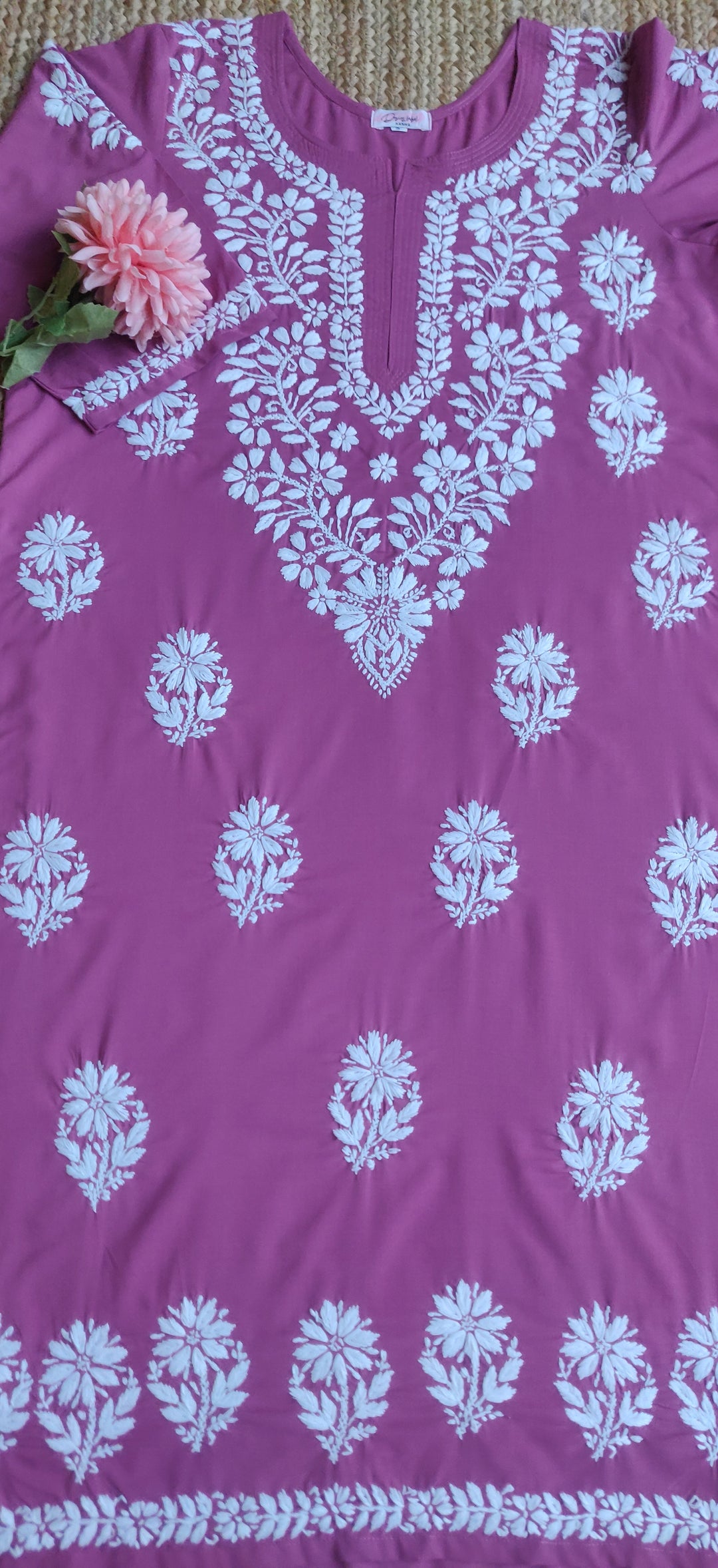 Dark Mauve Modal Chikankari Kurta