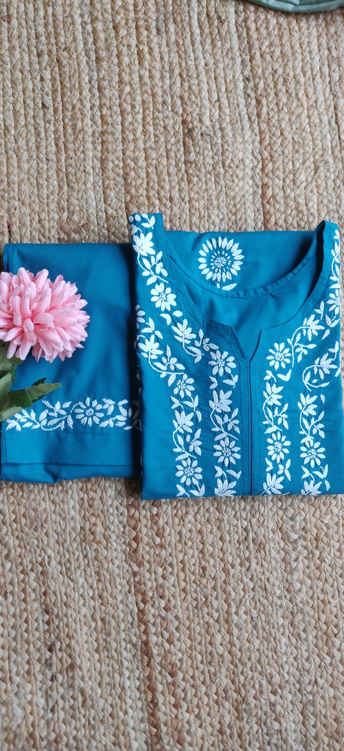 Blue Modal Chikankari Set