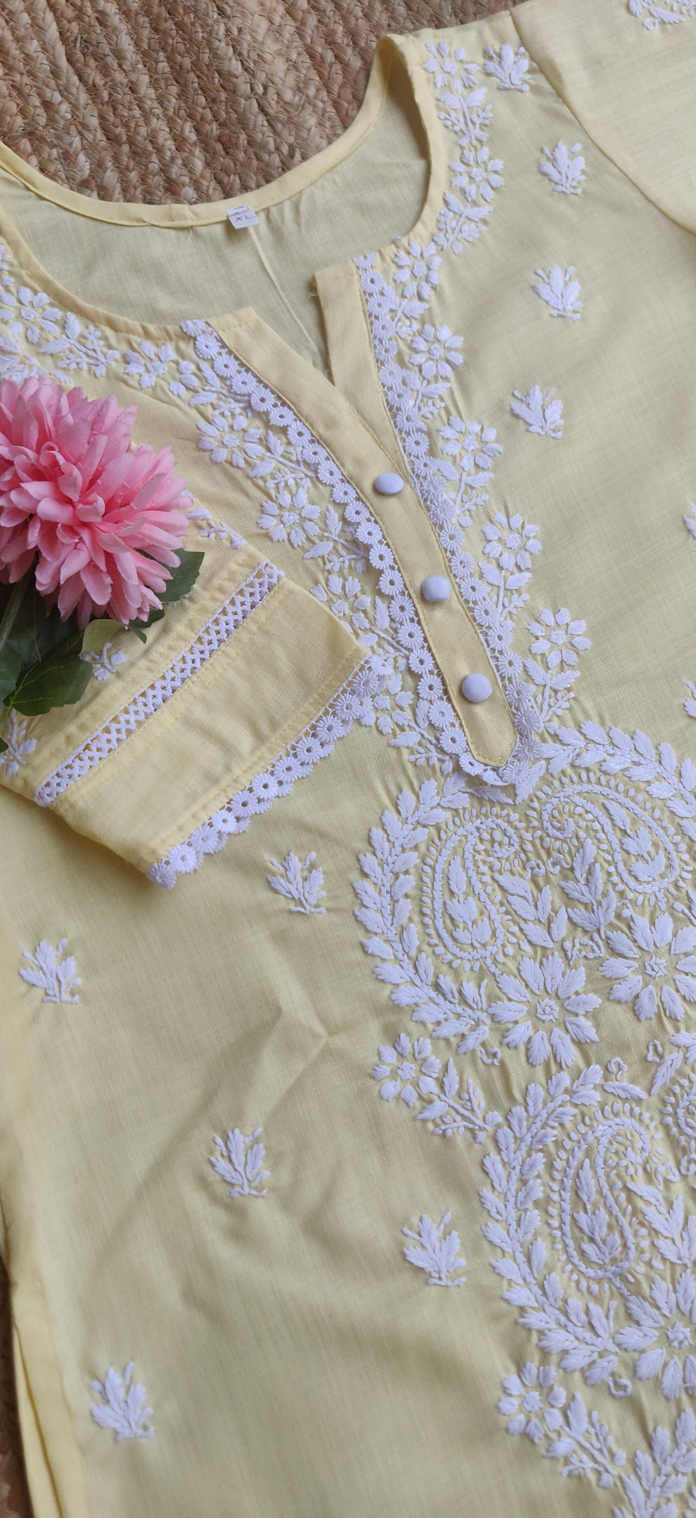 Light Yellow Chikankari Co-Ord Set