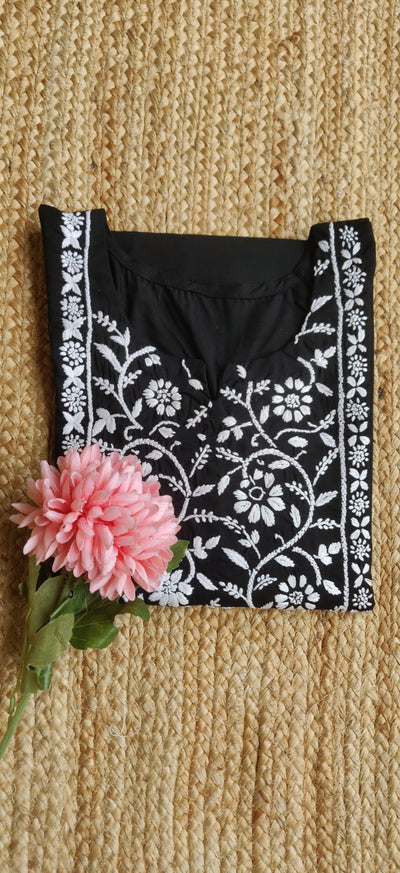 Black Modal Chikankari Kurta