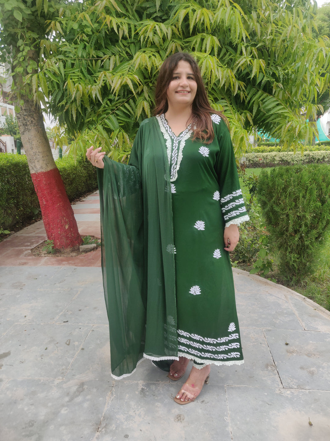 Mehndi Green Chiffon Pure Dupatta