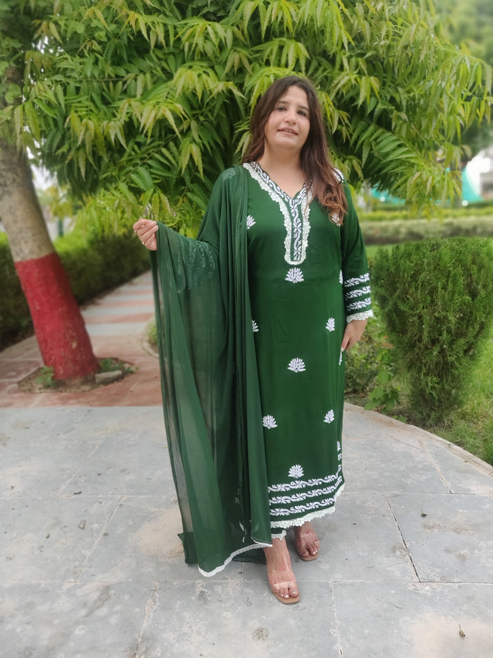 Mehndi Green Chiffon Pure Dupatta