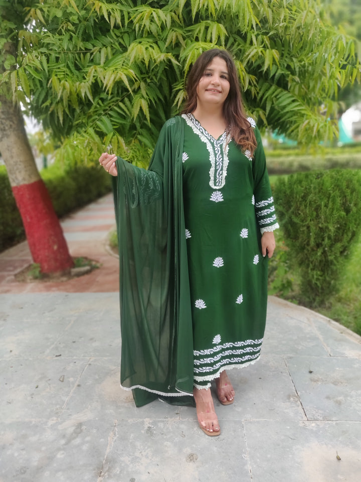 Mehndi Green Chiffon Pure Dupatta