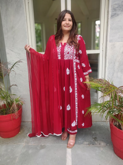 Maroon Chiffon Pure Dupatta