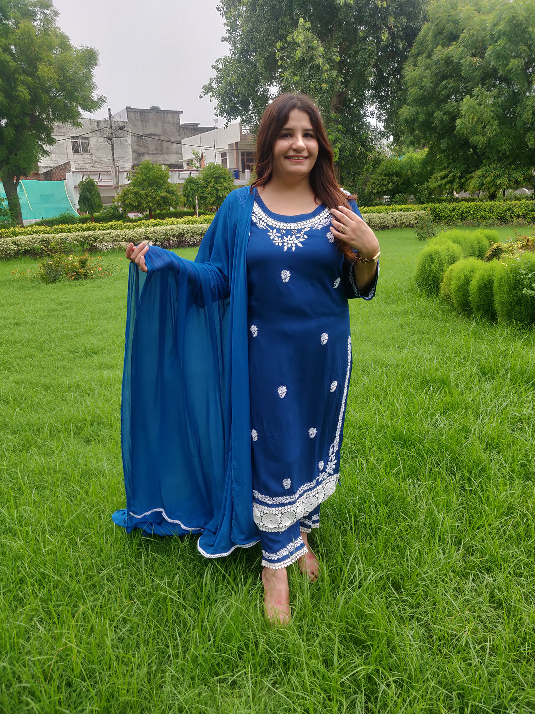 Blue Chiffon Pure Dupatta