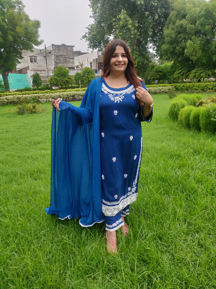Blue Chiffon Pure Dupatta