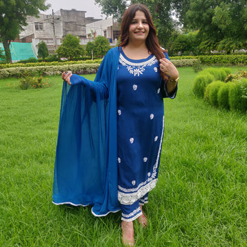 Blue Chiffon Pure Dupatta