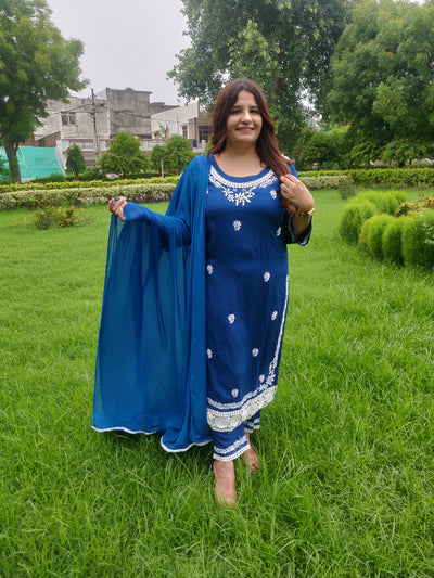 Blue Chiffon Pure Dupatta