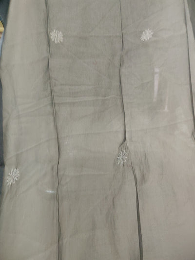 Grey Chikankari organza Dupatta