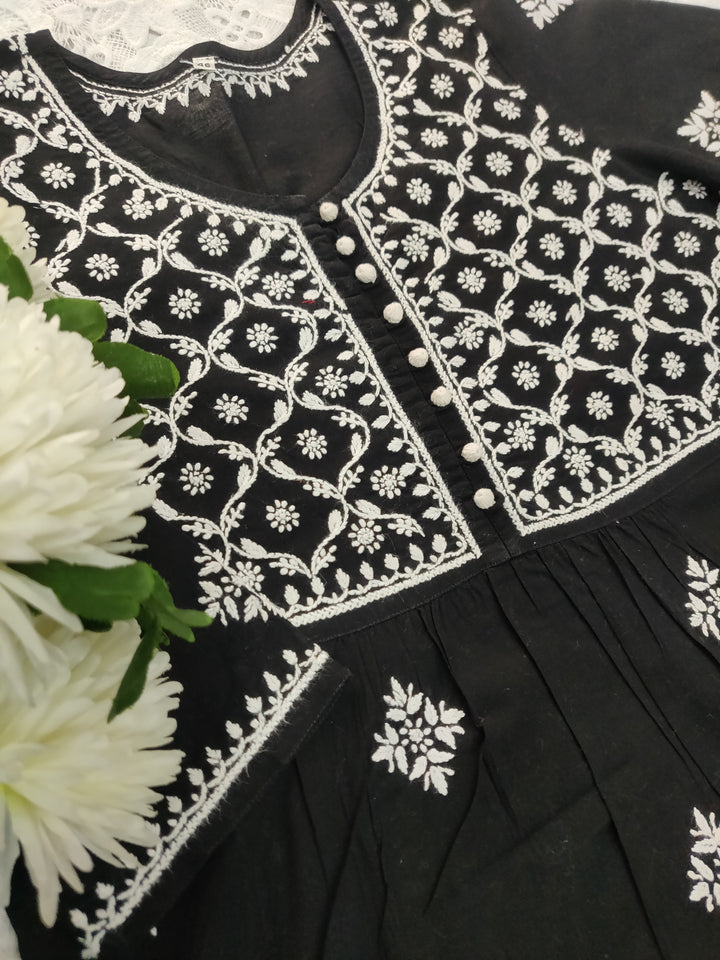 Black Cotton Chikankari Set