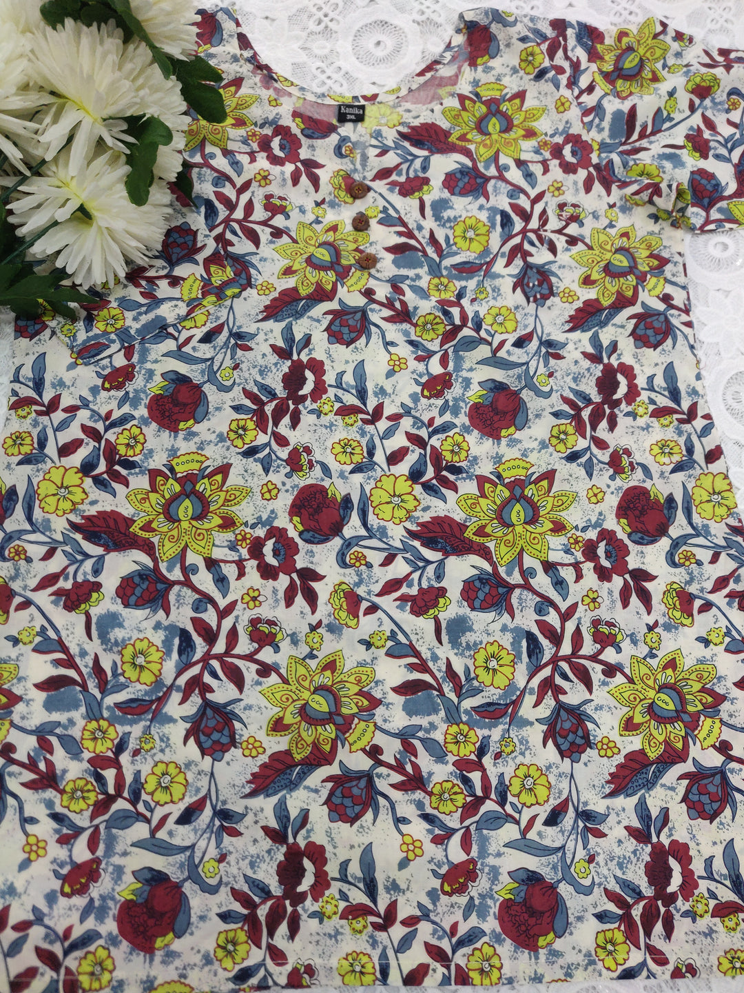 Multi Printed Cotton Short kurta